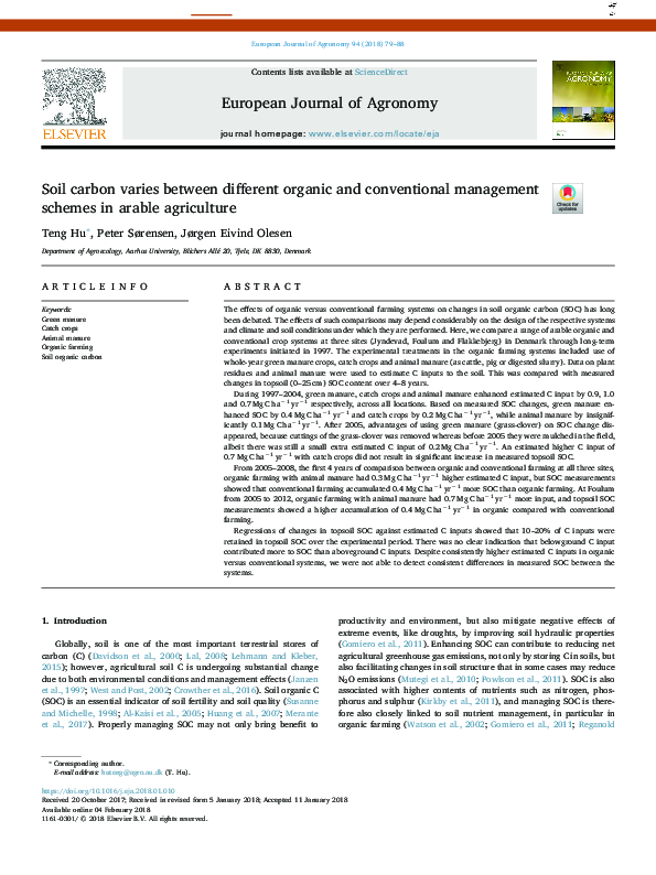 (PDF) Soil carbon varies between different organic and conventional ...