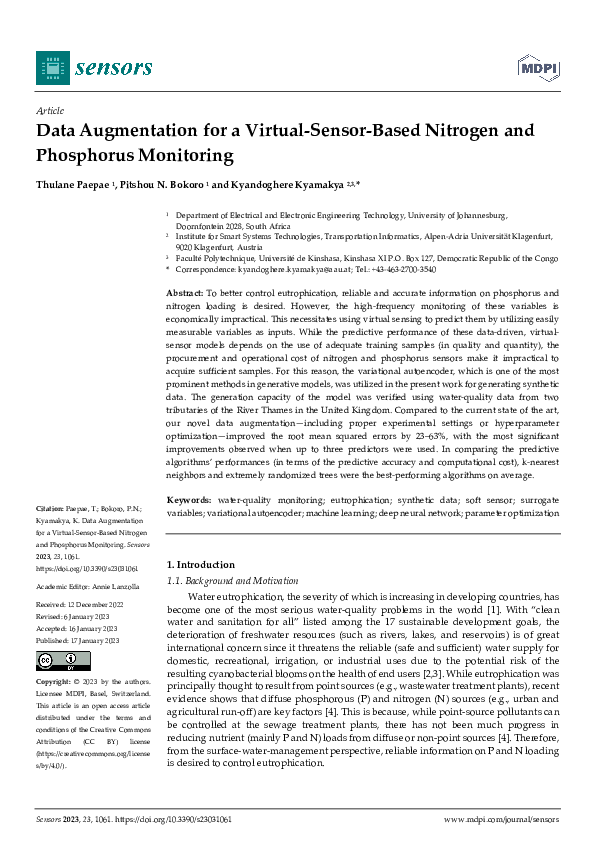 (PDF) Data Augmentation for a Virtual-Sensor-Based Nitrogen and ...
