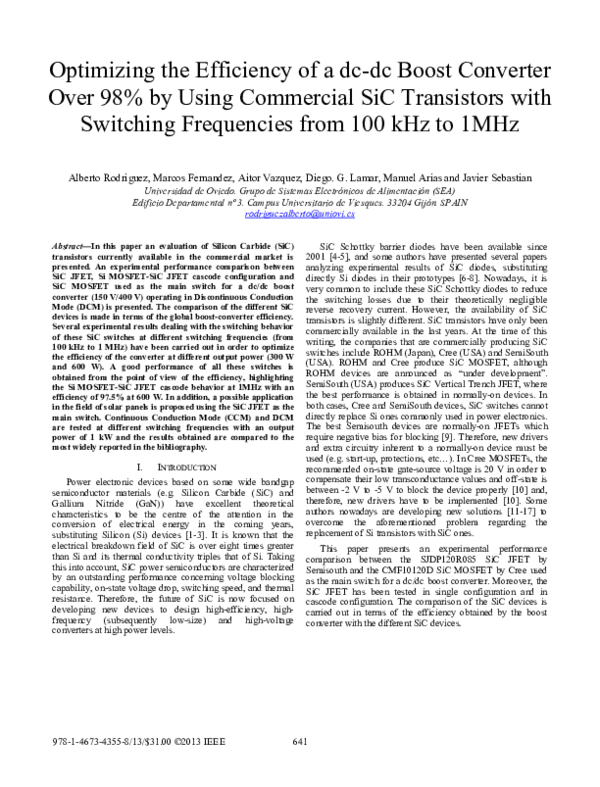 (PDF) Optimizing the efficiency of a dc-dc boost converter over 98% by ...