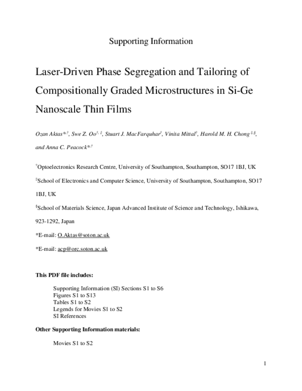 (PDF) Laser-Driven Phase Segregation and Tailoring of Compositionally ...