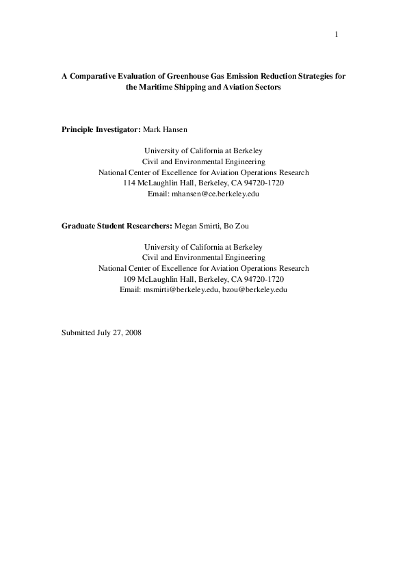 (PDF) A Comparative Evaluation of Greenhouse Gas Emission Reduction ...