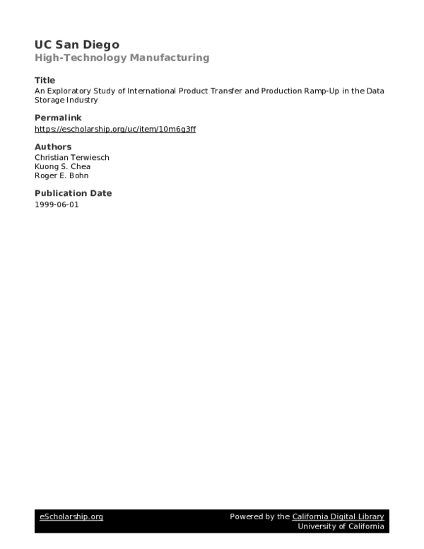 (PDF) An exploratory study of international product transfer and ...