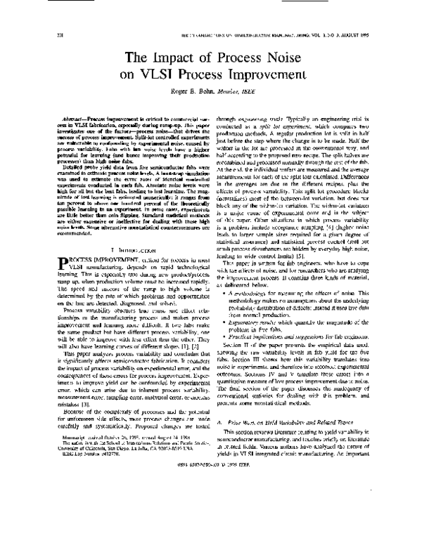 (PDF) The impact of process noise on VLSI process improvement
