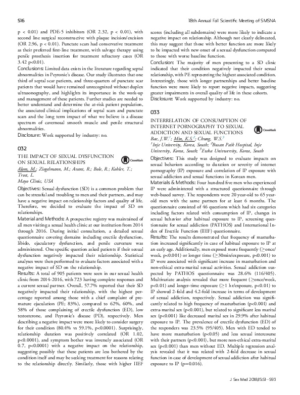 (PDF) 032 The Impact of Sexual Dysfunction on Sexual Relationships
