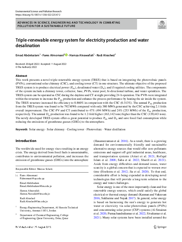(PDF) Triple-renewable energy system for electricity production and ...