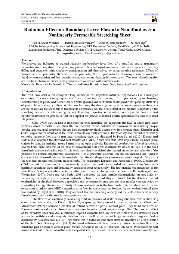 (PDF) Radiation Effect on Boundary Layer Flow of a Nanofluid over a ...