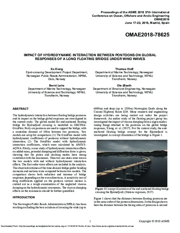 (PDF) Impact of Hydrodynamic Interaction Between Pontoons on Global ...
