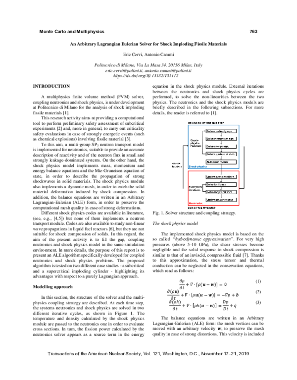 (PDF) An Arbitrary Lagrangian Eulerian Solver for Shock Imploding ...