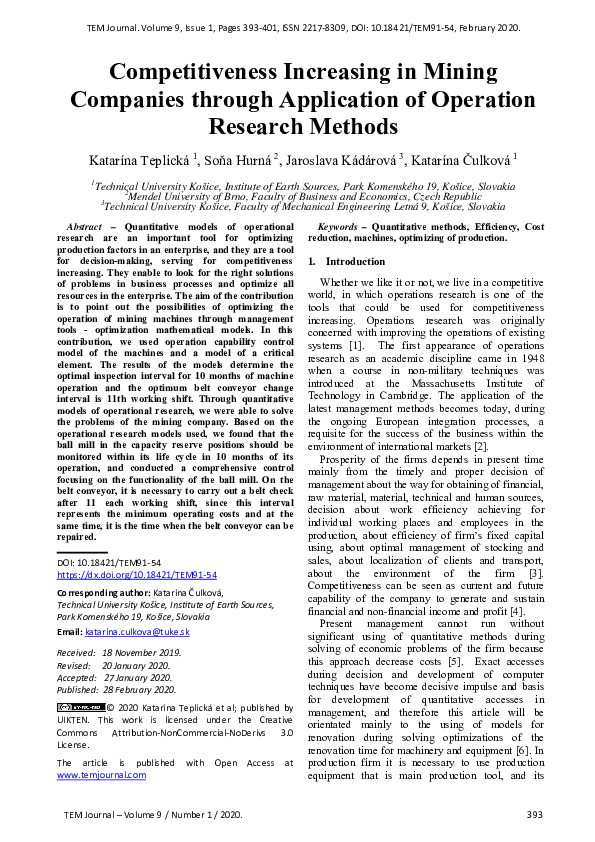 (PDF) Competitiveness Increasing in Mining Companies through ...