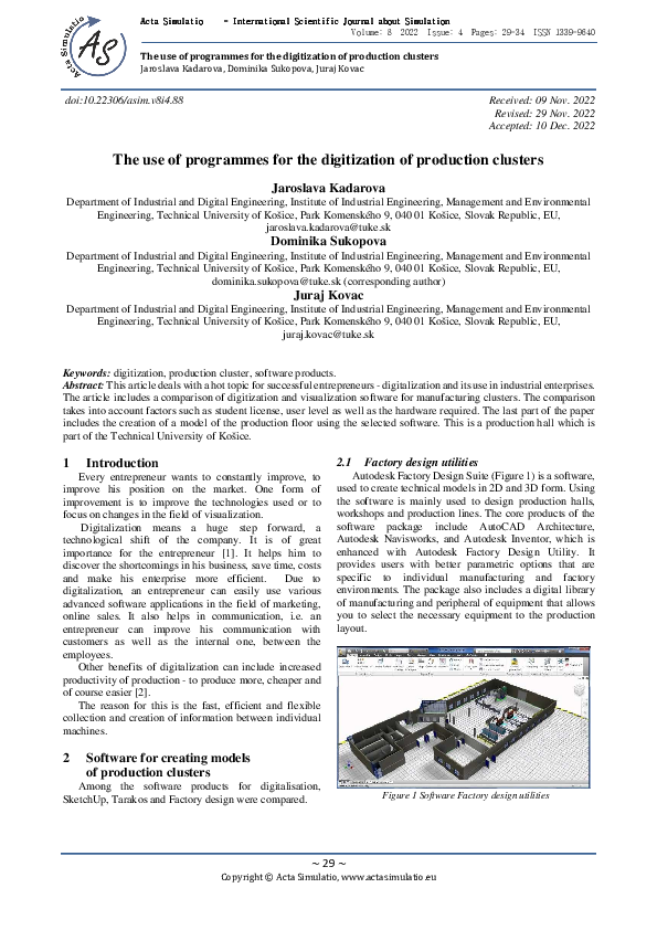 (PDF) The use of programmes for the digitization of production clusters