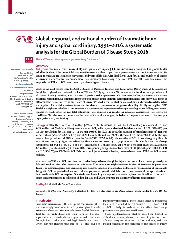 (PDF) Global, regional, and national burden of traumatic brain injury ...