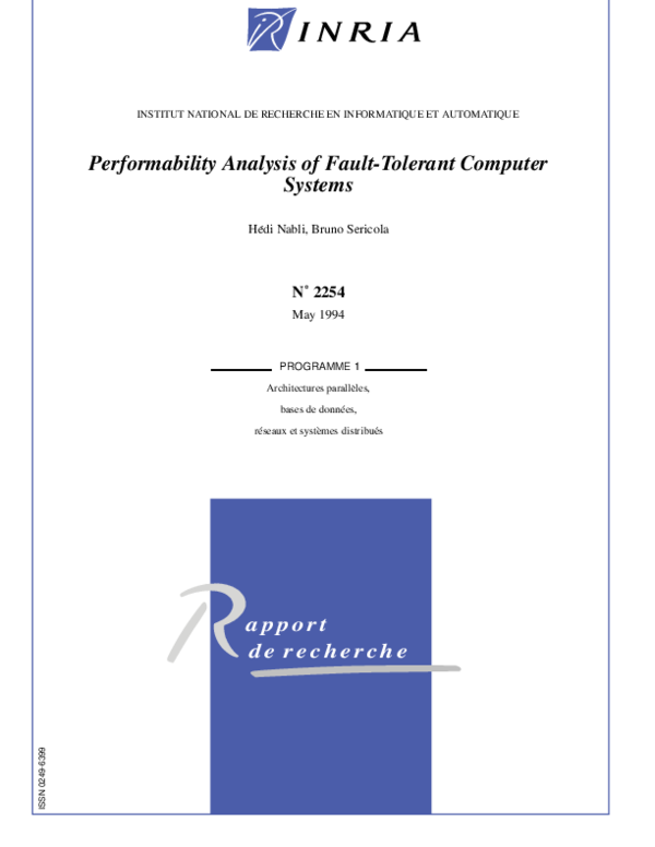 (PDF) Performability Analysis of Fault-Tolerant Computer Systems