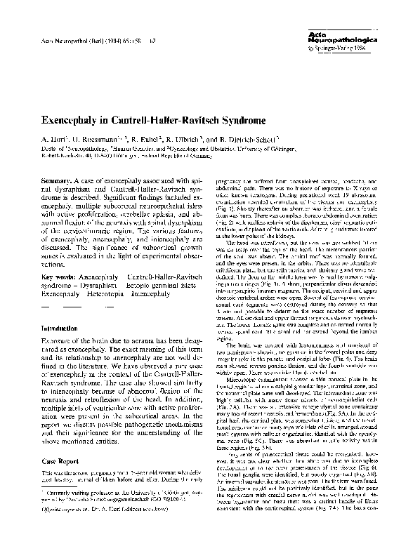 (PDF) Exencephaly in Cantrell-Haller-Ravitsch syndrome
