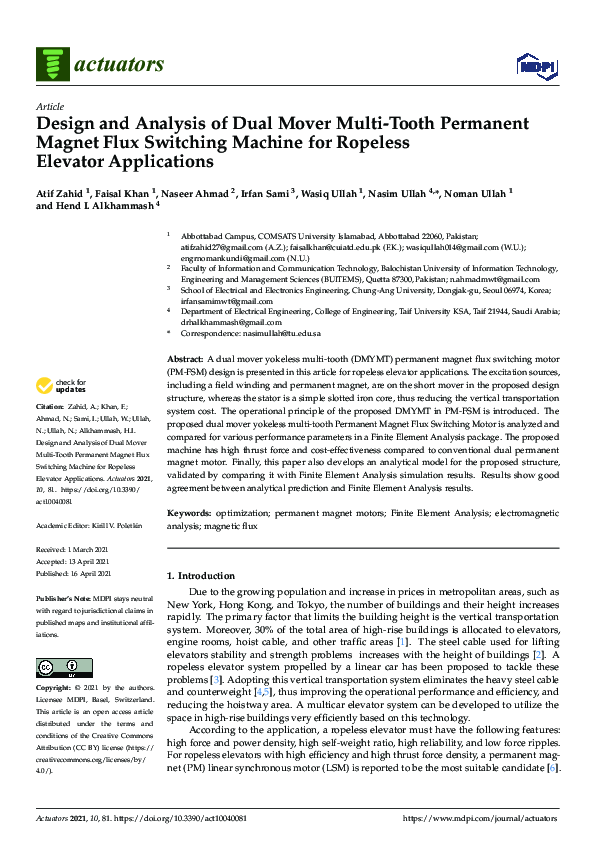 (PDF) Design and Analysis of Dual Mover Multi-Tooth Permanent Magnet ...