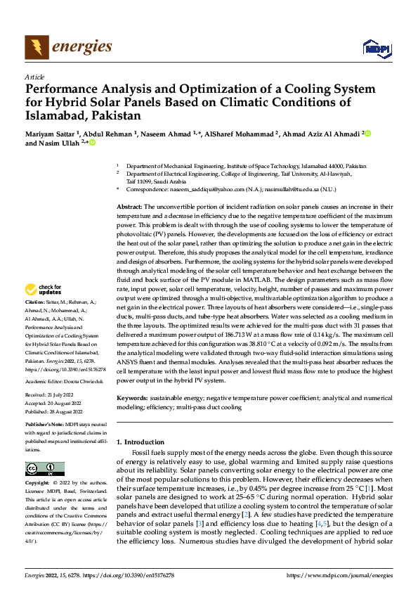 (PDF) Performance Analysis and Optimization of a Cooling System for ...