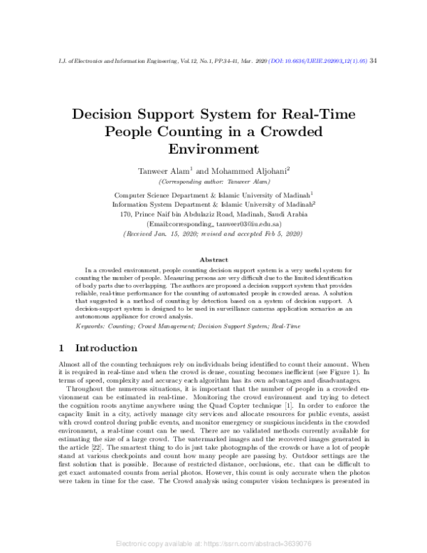 (PDF) Decision Support System for Real-Time People Counting in a ...