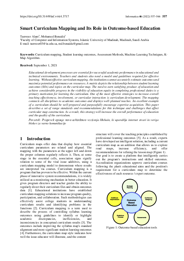 (PDF) Smart Curriculum Mapping and Its Role in Outcome-based Education