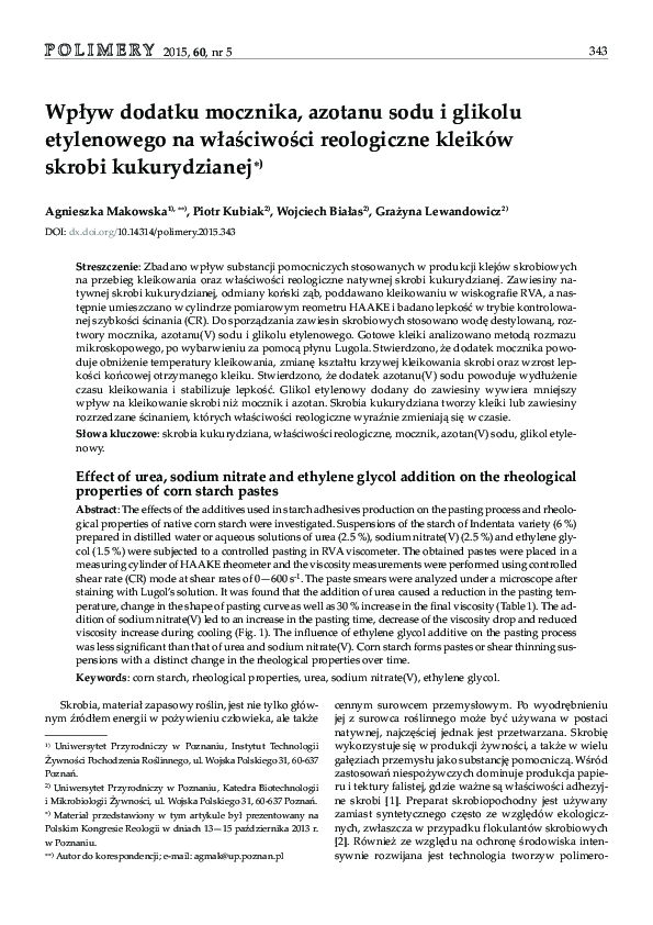 (PDF) Effect of urea, sodium nitrate and ethylene glycol addition on ...