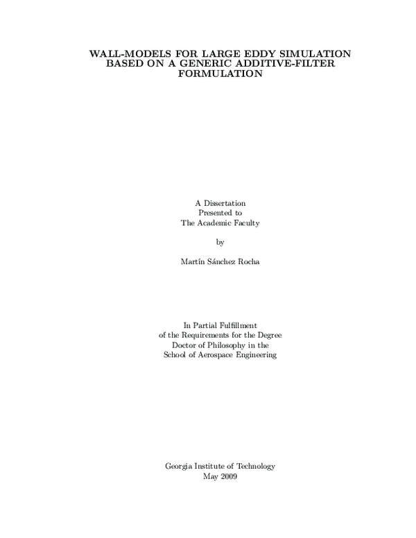 (PDF) Wall-models for large eddy simulation based on a generic additive ...