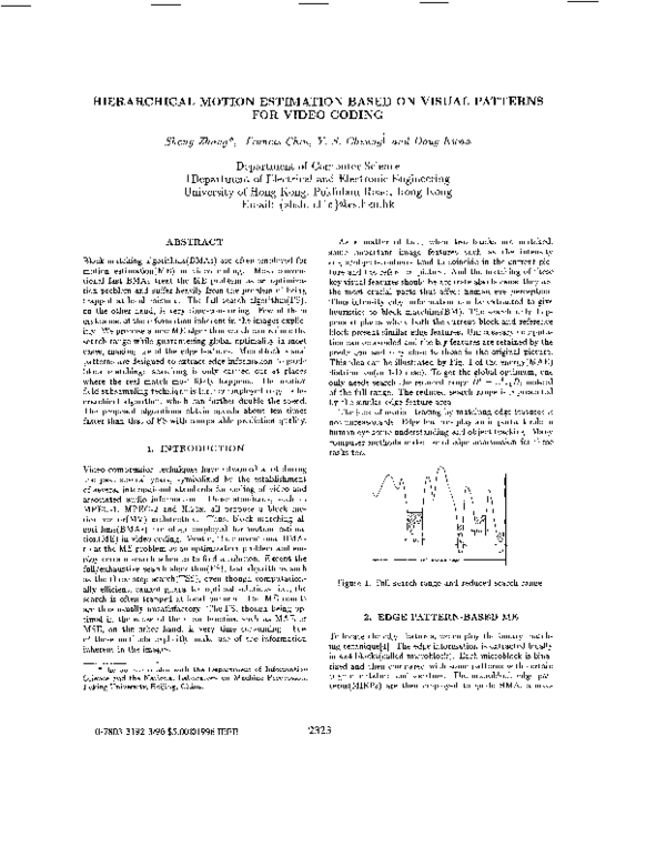(PDF) Hierarchical motion estimation based on visual patterns for video ...