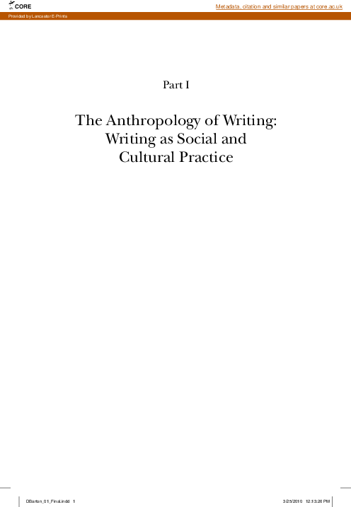 (PDF) The Anthropology of Writing. Understanding Textually-Mediated ...