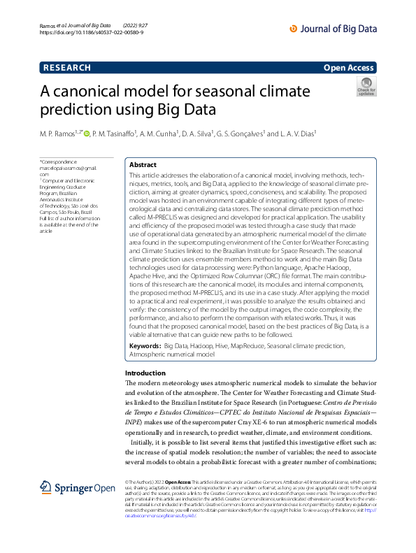 (PDF) A canonical model for seasonal climate prediction using Big Data