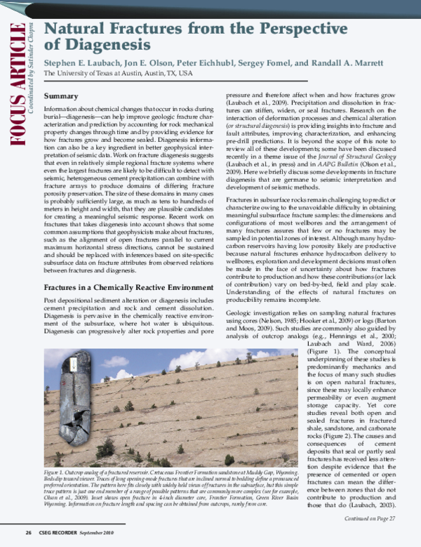 (PDF) Natural Fractures from the Perspective of Diagenesis