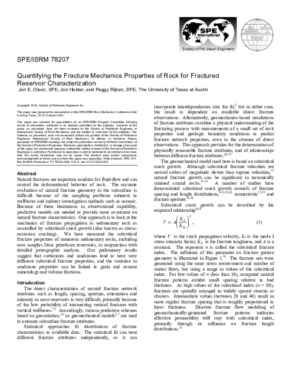 (PDF) Quantifying the Fracture Mechanics Properties of Rock for ...