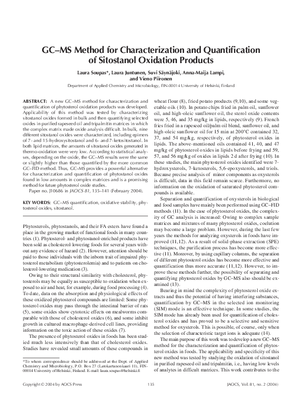 (PDF) GC-MS method for characterization and quantification of ...