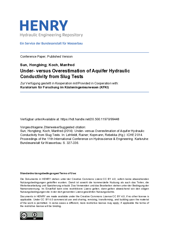 (PDF) Under-versus Overestimation of Aquifer Hydraulic Conductivity ...