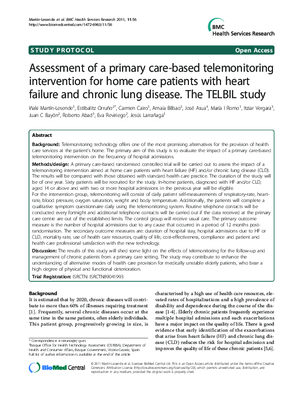 (PDF) Assessment of a primary care-based telemonitoring intervention ...