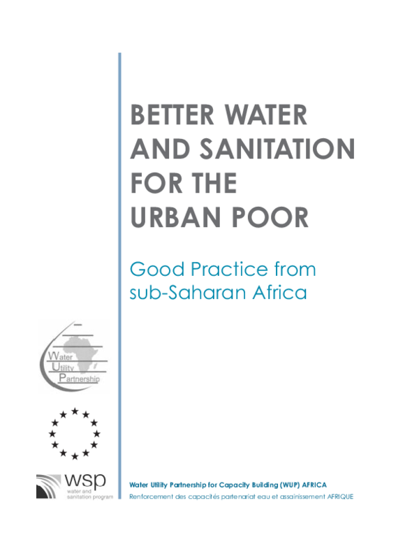 (PDF) Better water and sanitation for the urban poor: good practice ...