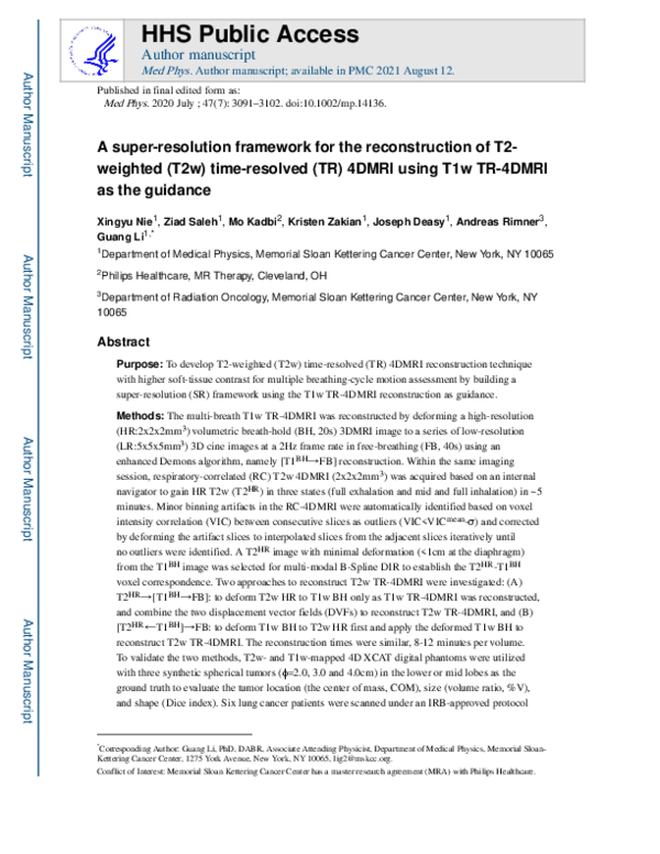 (PDF) A super‐resolution framework for the reconstruction of T2 ...