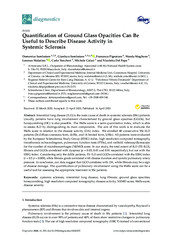 (PDF) Quantification of Ground Glass Opacities Can Be Useful to ...
