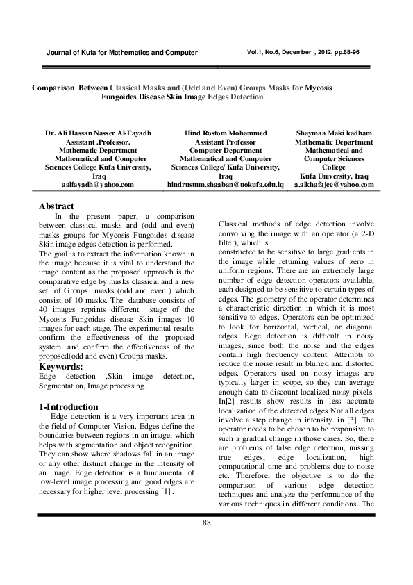 (PDF) Comparison Between Classical Masks and (Odd and Even) Groups ...