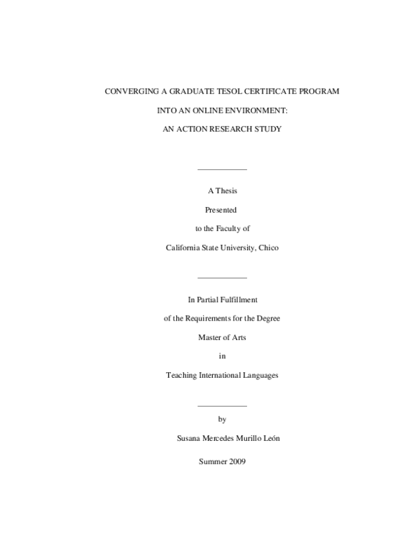 (PDF) Converging a Graduate TESOL Certificate Program into an Online ...