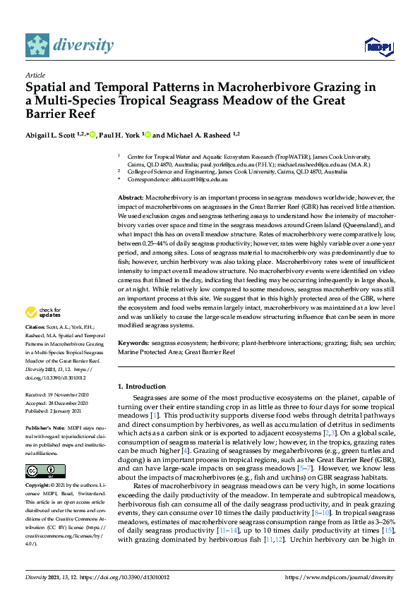 (PDF) Spatial and Temporal Patterns in Macroherbivore Grazing in a ...