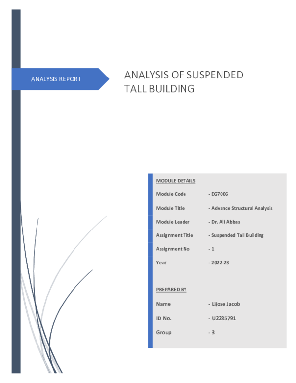 (PDF) ANALYSIS OF SUSPENDED TALL BUILDINGS