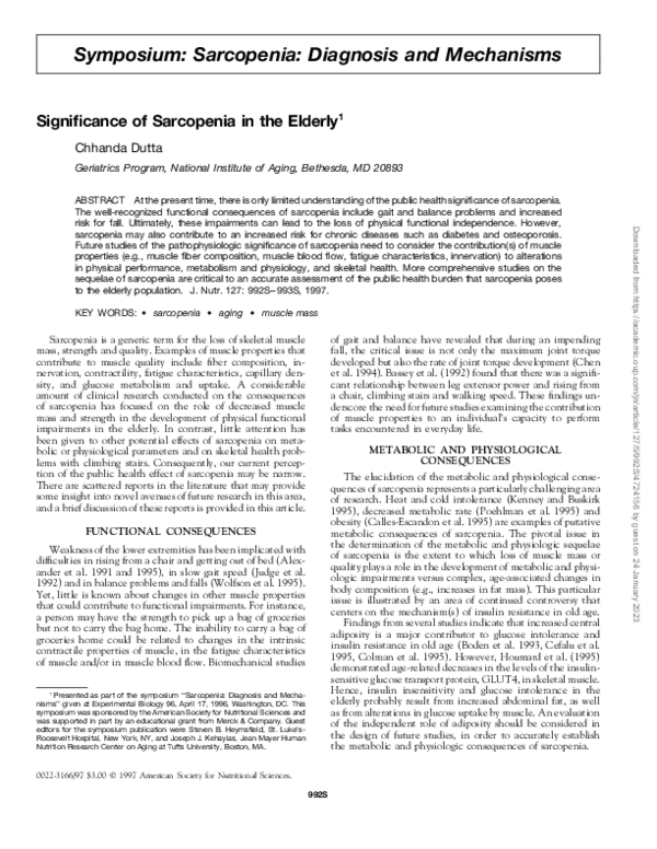 (PDF) Significance of sarcopenia in the elderly