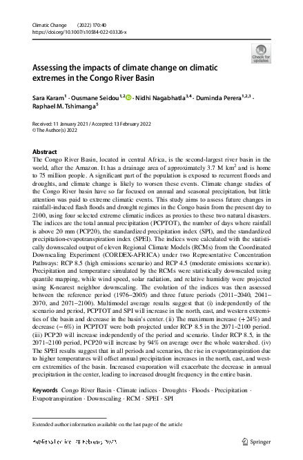 (PDF) Assessing the impacts of climate change on climatic extremes in ...
