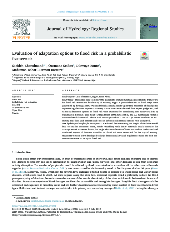 (PDF) Evaluation of adaptation options to flood risk in a probabilistic ...