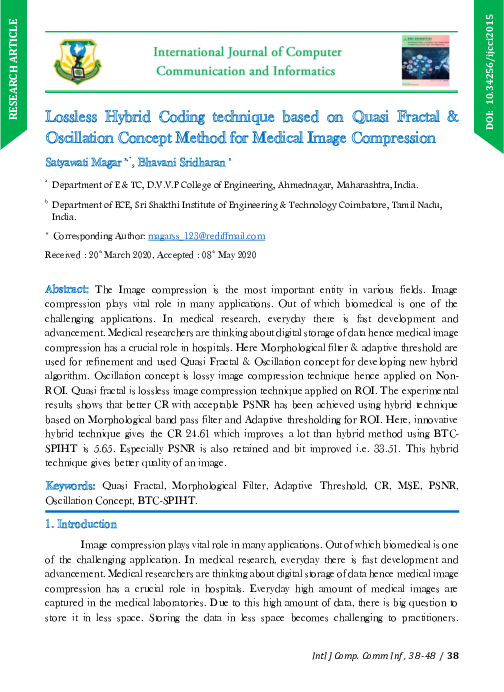 (PDF) Lossless Hybrid Coding technique based on Quasi Fractal ...