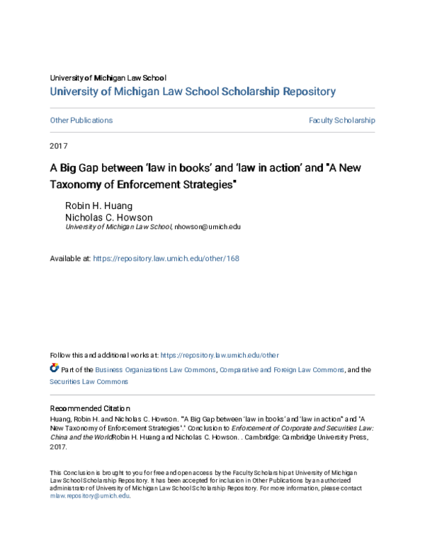(PDF) A Big Gap between ‘law in books’ and ‘law in action’ and 