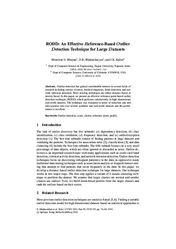 (PDF) RODD: An Effective Reference-Based Outlier Detection Technique ...
