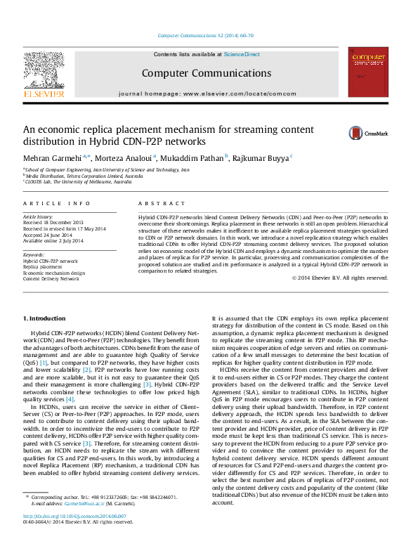 (PDF) An economic replica placement mechanism for streaming content ...