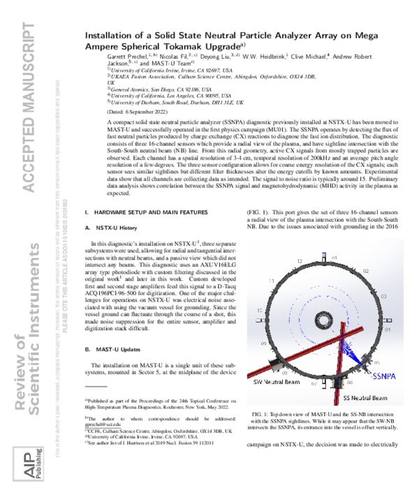 (PDF) Installation of a solid state neutral particle analyzer array on ...