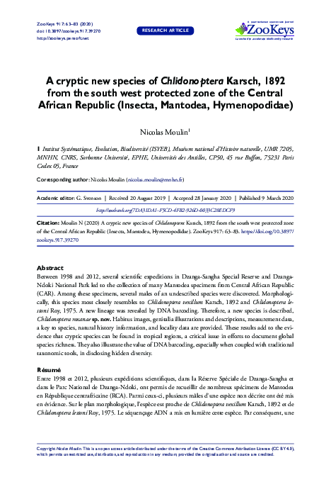 (PDF) Figure 2 from: Moulin N (2020) A cryptic new species of ...