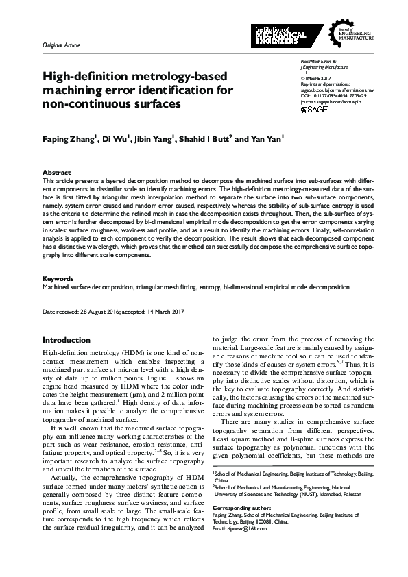 (PDF) High-definition metrology-based machining error identification ...