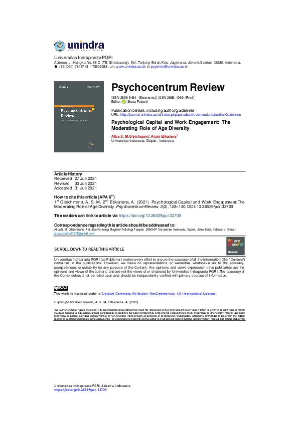 (PDF) Psychological Capital and Work Engagement: The Moderating Role of ...