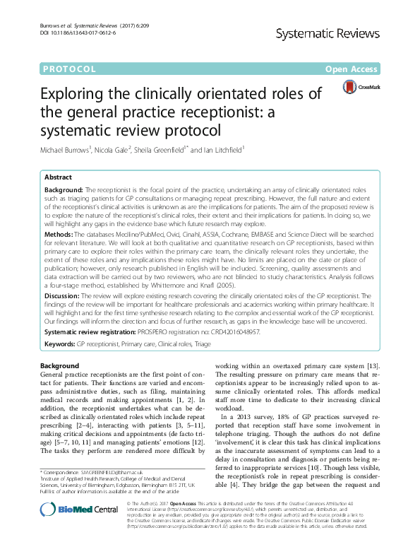 (PDF) Exploring the clinically orientated roles of the general practice ...